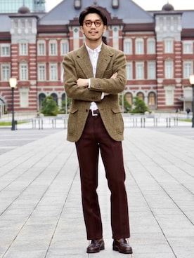 「BOLZONELLA（ボルゾネッラ）のアイテム」を使った、Brilla per il gustoさん（メンズ・175cm）の冬コーディネート