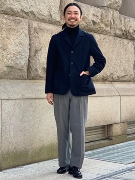 「JOHN SMEDLEY（ジョンスメドレー）のアイテム（ニット/セーター）」を使った、Brilla per il gustoさん（メンズ・175cm）の冬コーディネート