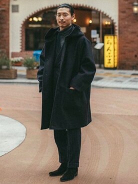 「JOHN SMEDLEY（ジョンスメドレー）のアイテム（ニット/セーター）」を使った、Brilla per il gustoさん（メンズ・175cm）の冬コーディネート