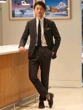 「アイテム（レッグウェア）」を使った、Brilla per il gustoさん（メンズ・175cm）の冬コーディネート