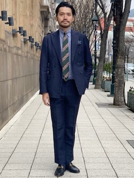 「Bresciani（ブレシアニ）のアイテム」を使った、Brilla per il gustoさん（メンズ・175cm）の春コーディネート