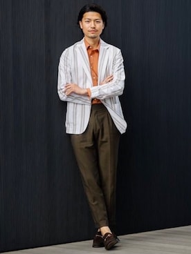 「T-JACKET（ティージャケット）のアイテム」を使った、Brilla per il gustoさん（メンズ・175cm）の春コーディネート
