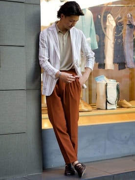 「T-JACKET（ティージャケット）のアイテム」を使った、Brilla per il gustoさん（メンズ・175cm）の夏コーディネート