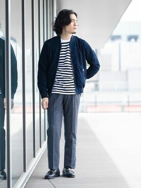 「JOHN SMEDLEY（ジョンスメドレー）のアイテム（Tシャツ/カットソー）」を使った、Brilla per il gustoさん（メンズ・175cm）の夏コーディネート