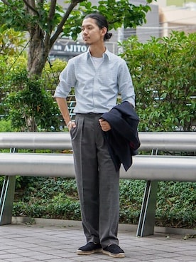 「BEAMS F（ビームスエフ）のアイテム（スリッポン）」を使った、Brilla per il gustoさん（メンズ・175cm）の夏コーディネート