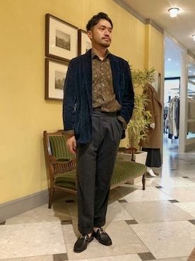 「BEAMS F（ビームスエフ）のCIOCCA / インビジブルソックス（ソックス/靴下、ブラック系）」を使った、Brilla per il gustoさん（メンズ・175cm）の秋コーディネート