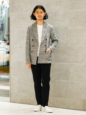 「Gran Sasso（グランサッソ）のGRAN SASSO / 12ゲージ クルーネック ニット（ニット/セーター、ホワイト系）」を使った、Brilla per il gustoさん（メンズ・175cm）の冬コーディネート