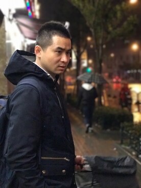 「Jack and Jones（ジャックアンドジョーンズ）のアイテム」を使った、孔不方さん（メンズ・178cm）の冬コーディネート