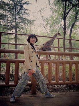 「8seconds（エイトセカンズ）のアイテム（パンツ）」を使った、Amberさん（レディース・160cm）の春コーディネート