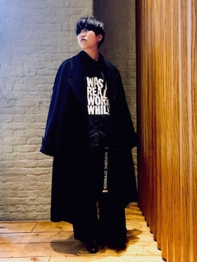「ビッグサイズコーデ」｜miyaさん（レディース・155cm）の冬コーディネート