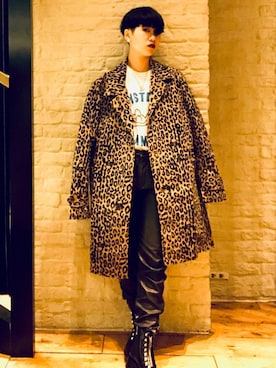 「ロングジャケット」｜「アイテム（チェスターコート）」を使った、miyaさん（レディース・155cm）の冬コーディネート