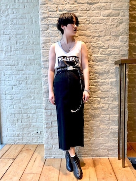 「切り返しスカート」｜miyaさん（レディース・155cm）の春コーディネート