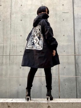 「レザーブーツ」｜「アイテム（ミリタリージャケット）」を使った、miyaさん（レディース・155cm）の春コーディネート