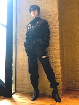 「ミリタリーコーデ」｜「アイテム（ナイロンジャケット）」を使った、miyaさん（レディース・156cm）の春コーディネート
