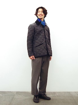 「LAVENHAM（ラベンハム）のアイテム（その他アウター）」を使った、若命　勇佑さん（メンズ・178cm）の冬コーディネート