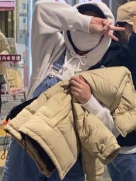「Guess（ゲス）のアイテム（オールインワン・サロペット）」を使った、ユイさん（レディース・159cm）の春コーディネート