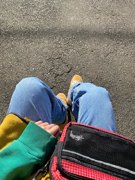 「Guess（ゲス）のアイテム（オールインワン・サロペット）」を使った、ユイさん（レディース・159cm）の春コーディネート