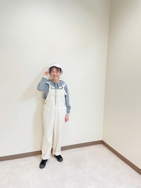 「POU DOU DOU（プードゥドゥ）のアイテム（サロペット/オーバーオール）」を使った、Tsujita（POUDOUDOU 川崎アトレ店）さん（レディース・153cm）の冬コーディネート