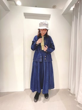 「POU DOU DOU（プードゥドゥ）のアイテム（ジャケット/アウター）」を使った、Tsujita（POUDOUDOU 川崎アトレ店）さん（レディース・153cm）の冬コーディネート