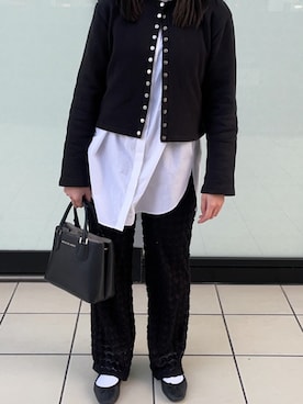 「agnes b.（アニエスベー）のM001 CARDIGAN カーディガンプレッション（カーディガン/ボレロ）」を使った、kaNoさん（レディース・155cm）の冬コーディネート