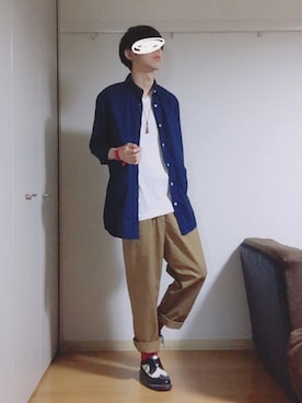 「Right-on（ライトオン）のアイテム（チノパンツ）」を使った、つーさん（メンズ・170cm）の夏コーディネート