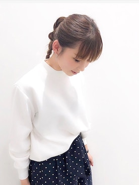 「ドットパンツ」｜ふじわら 佳緒里さん（レディース・162cm）の冬コーディネート