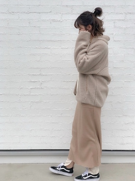 「koe（コエ）のアイテム（その他アウター）」を使った、ふじわら 佳緒里さん（レディース・162cm）の冬コーディネート