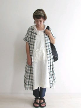 「L.H.P（エルエイチピー）のアイテム（シューズ）」を使った、mocoさん（レディース・167cm）の夏コーディネート