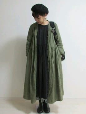 「LEPSIM（レプシィム）のアイテム（ハンチング/ベレー帽）」を使った、mocoさん（レディース・167cm）の秋コーディネート