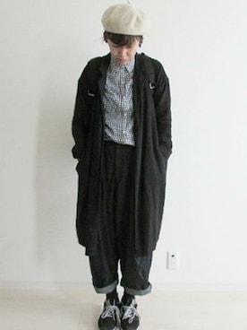 「LEPSIM（レプシィム）のアイテム（ハンチング/ベレー帽）」を使った、mocoさん（レディース・167cm）の秋コーディネート