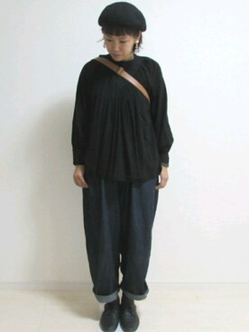 「LEPSIM（レプシィム）のアイテム（ハンチング/ベレー帽）」を使った、mocoさん（レディース・167cm）の秋コーディネート