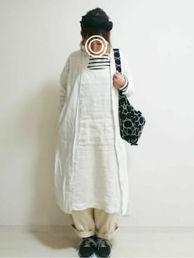 「BAYFLOW」｜「アイテム（シャツワンピース）」を使った、mocoさん（レディース・167cm）の春コーディネート