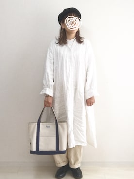 「LEPSIM（レプシィム）のアイテム（ハンチング/ベレー帽）」を使った、mocoさん（レディース・167cm）の春コーディネート