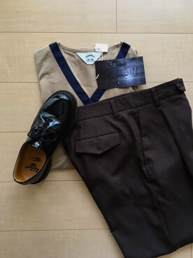 「UNIVERSAL PRODUCTS（ユニバーサルプロダクツ）のアイテム（スラックス）」を使った、Jamさん（メンズ・168cm）の春コーディネート
