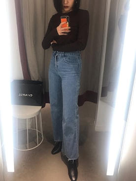 「WAVEN（ウォーヴン）のアイテム」を使った、外村沙良さん（レディース・160cm）の春コーディネート