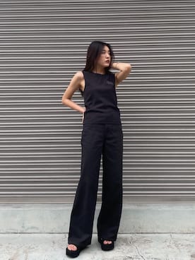 「Teva（テバ）のTeva / プラットフォーム ユニバーサル（サンダル）」を使った、外村沙良さん（レディース・160cm）の夏コーディネート