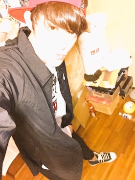 「NIKE（ナイキ）のNIKE/HDジャケット（その他アウター、ブラック系）」を使った、☆蛙☆さん（メンズ・185cm）の冬コーディネート