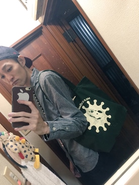 「NEW ERA（ニューエラ）のアイテム（キャップ、ブルー系）」を使った、☆蛙☆さん（メンズ・185cm）の冬コーディネート