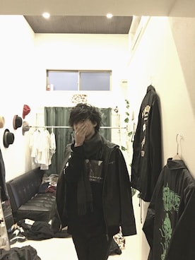 「Subciety（サブサエティ）のアイテム（ライダースジャケット）」を使った、kyouさん（メンズ・173cm）の冬コーディネート