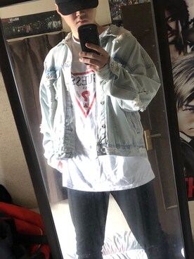 「FULL-BK（フルビーケー）のアイテム（キャップ）」を使った、RYOMI.wearさん（メンズ・171cm）の秋コーディネート