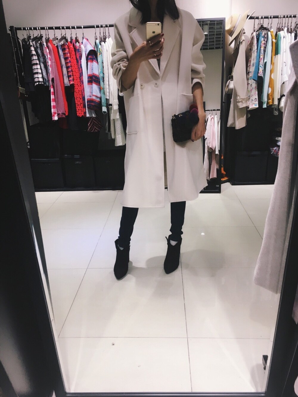 「着爱のアイテム（ピーコート、シルバー系）」を使った、米儿米儿摇さん（レディース・168cm）の冬コーディネートの1枚目の写真