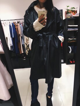 「アイテム（ムートンコート）」を使った、米儿米儿摇さん（レディース・168cm・30代）の冬コーディネート
