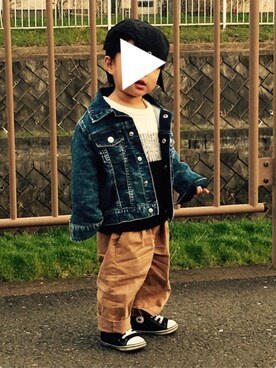 「さんぽ」｜「アイテム（ジャケット/アウター）」を使った、ケンイチさん（キッズ・90cm）の春コーディネート