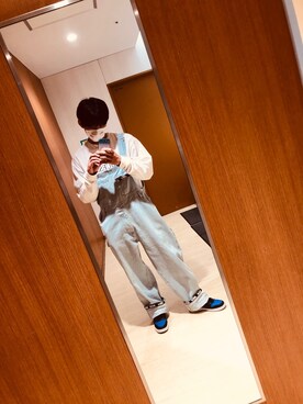 「Guess（ゲス）のアイテム（スウェット）」を使った、mitsuki46さん（メンズ・172cm）の春コーディネート
