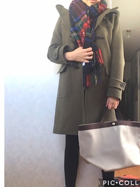 「ジョンストンズ」｜「アイテム（ダッフルコート）」を使った、yuikaさん（レディース・162cm）の冬コーディネート