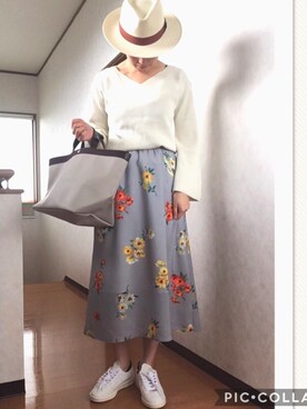 「BRONTE（ブロンテ）のアイテム（帽子）」を使った、yuikaさん（レディース・162cm）の夏コーディネート