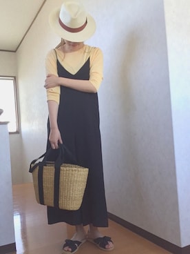 「BRONTE（ブロンテ）のアイテム（帽子）」を使った、yuikaさん（レディース・162cm）の夏コーディネート