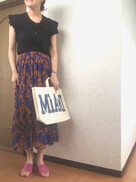 yuikaさんの「プリーツヘムフレアスカート」を使ったコーディネート