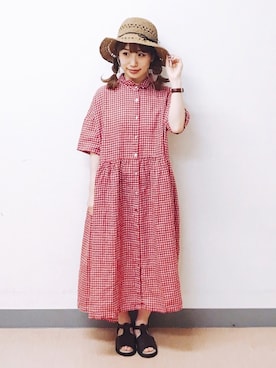 Tsuharu By Samansa Mos2 ツハルバイサマンサモスモス の ギンガムギャザーシャツワンピース ワンピース Wear