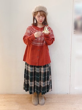 「ナチュラルスタイル」｜「アイテム（キャップ）」を使った、Misaki Makiさん（レディース・149cm）の冬コーディネート